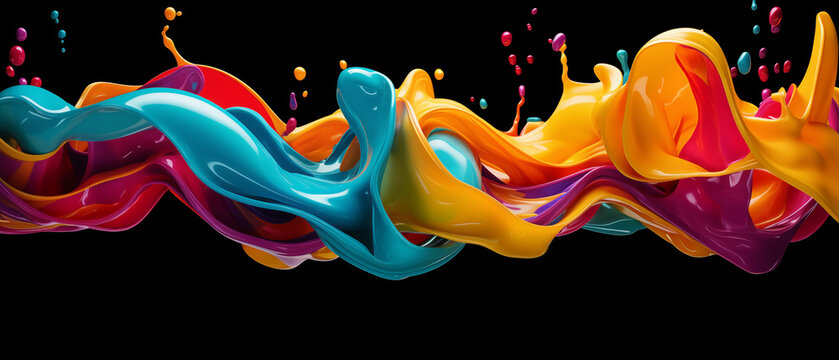 Colorful paint splash wave in dynamic abstract motion.