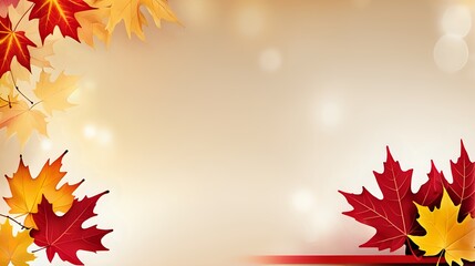 Naklejka premium a visually appealing banner using red and yellow maple leaves in soft focus to signify the golden farewells of the year, promoting special offers and discounts.