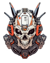 Fototapeta premium Graphic robot head t-shirt and apparel printing design, futuristic tech style and isolated background