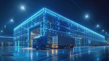 Modern Warehouse Building Structure with AI Technology 