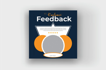 Customer feedback social media post or Clients, testimonials template design. service feedback review poster banner
 - obrazy, fototapety, plakaty