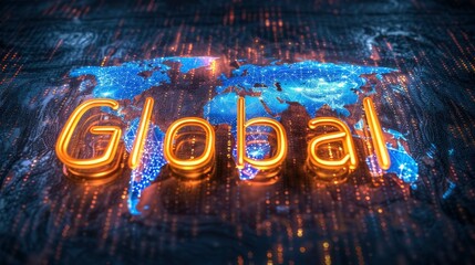 Futuristic Global with text