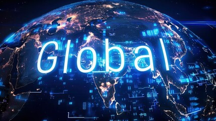 Futuristic Global with text