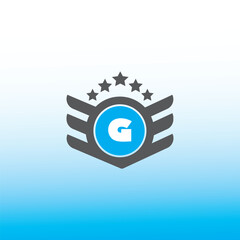  G letter logo vector design on blue an white gradient color background G letter logo and icon design
