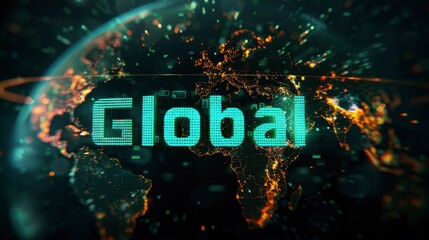 Futuristic Global with text