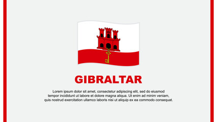 Gibraltar Flag Abstract Background Design Template. Gibraltar Independence Day Banner Social Media Vector Illustration. Gibraltar Cartoon