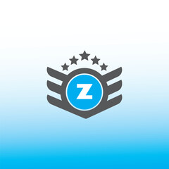  Z letter logo vector design on blue an white gradient color background Z letter logo and icon design
