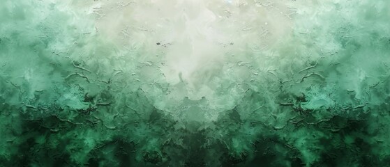 Green and White Abstract Painting