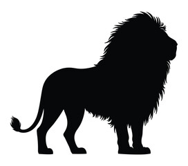 African Lion silhouette icon. Vector image.