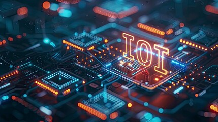 IoT, Internet of Thing technoloy with text - Powered by Adobe