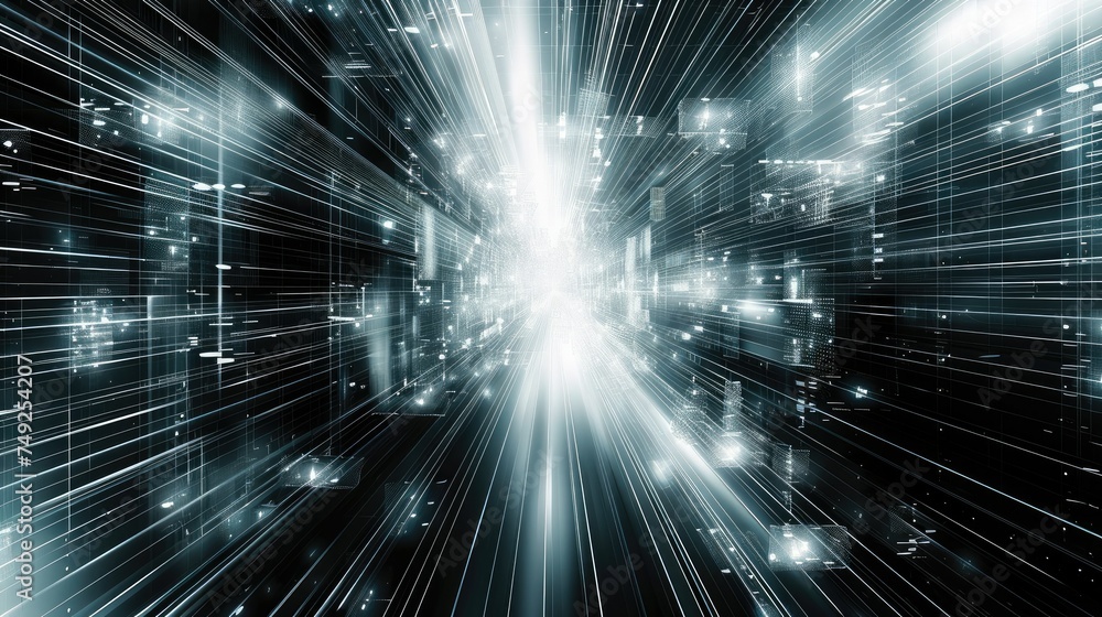 Aufkleber cyberspace. futuristic. digital technology. ai. abstract wallpaper. generative ai.