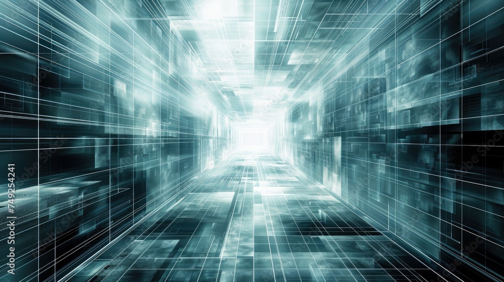 Aufkleber cyberspace. futuristic. digital technology. ai. abstract wallpaper. generative ai.