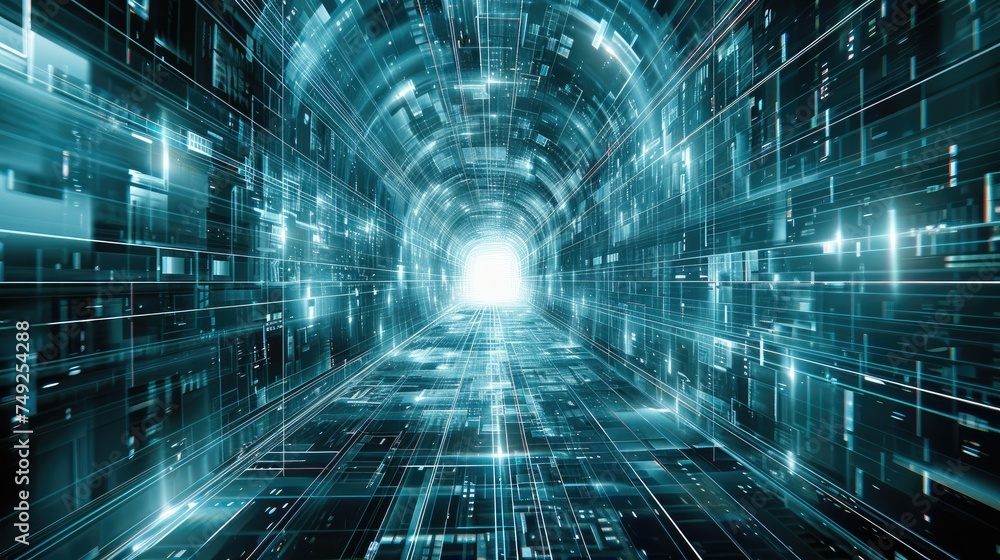 Aufkleber cyberspace. futuristic. digital technology. ai. abstract wallpaper. generative ai.