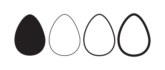 Easter eggs icons, egg vector, egg silhouette logo.  Easter day festival icon set.  Easter egg symbol design. Vector illustration of eggs.