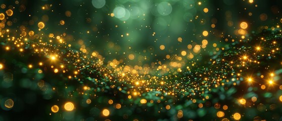 Blurry Green and Gold Background