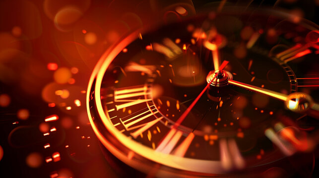 Clock face time hd stock footage, automatic sign. Generative AI