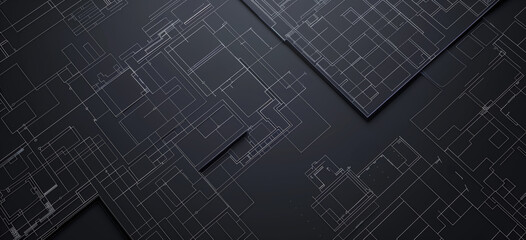 Floor plan, construction planning, blue print or floor drawing in black. - obrazy, fototapety, plakaty