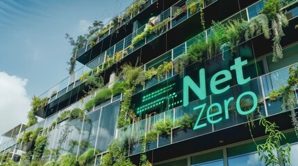 Obraz premium Net Zero technology with text
