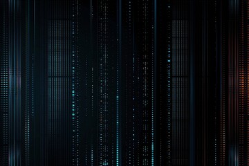 Digital Matrix: High-Tech Poster Border with Dark Colors, Resembling Computer Screen Aesthetics