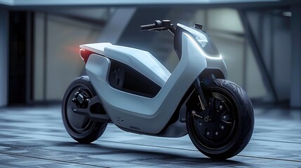 Futuristic compact lightweight electric sport scooter. Generative AI. - obrazy, fototapety, plakaty