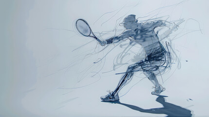 Rhythm in Motion: Tennis Player's Dynamic Study. Generative AI