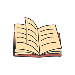 Open book icon. Education literature and read theme. Isolated design. Vector illustration