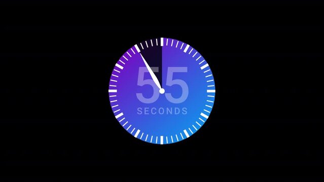 Round circle countdown timer one minute animation from 60 to 0 seconds, Round circle 60 seconds countdown, Countdown timer, Countdown video