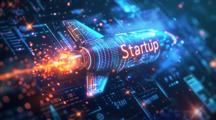 Startup technology with text