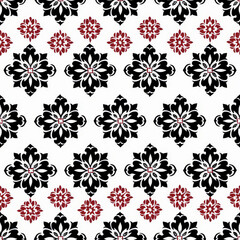 Ethnic ikat seamless pattern geometric abstract designs with traditional motifs.