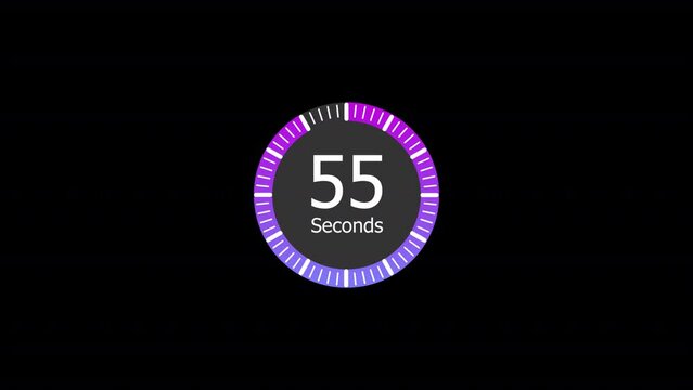 Round circle countdown timer one minute animation from 60 to 0 seconds, Round circle 60 seconds countdown, Countdown timer, Countdown video