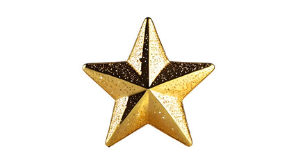 gold star with golden flakes on a transparent background