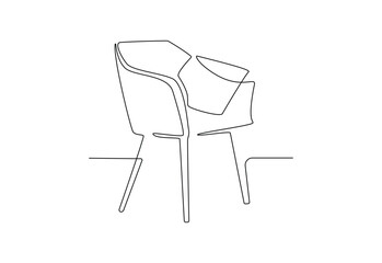 One continuous Line drawing of armchair furniture stroke vector illustration