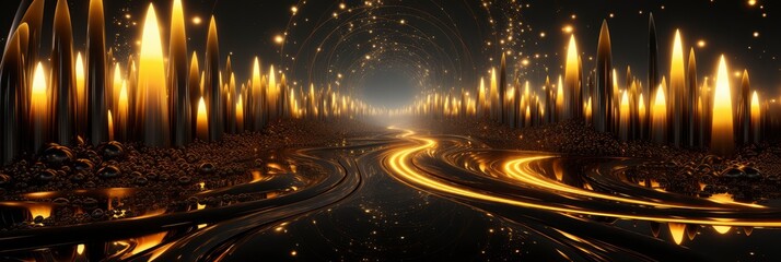 8 March Decorations Concept Top View, with lights, light black and yellow, Background HD, Illustrations