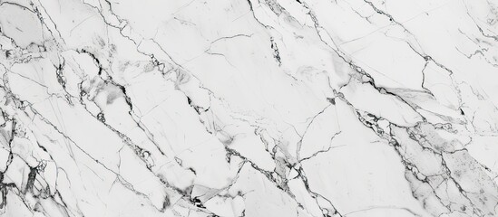 A detailed close-up view showcasing the intricate patterns and textures of premium Carrara White marble. This high-quality marble is commonly used for ceramic tile inkjet in kitchen or bathroom