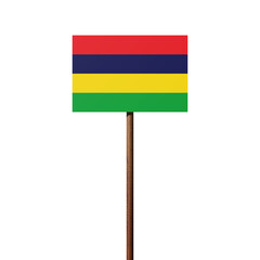Schild mit der Flagge des Staates Mauritius