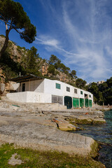 Fototapeta na wymiar typical Mallorcan jetty, Cala pi, Llucmajor, Mallorca, Balearic Islands, Spain
