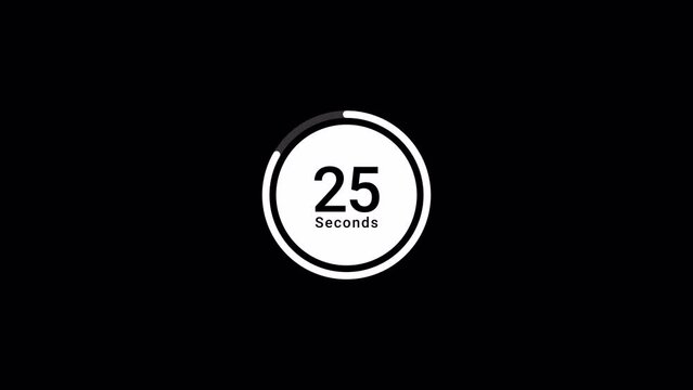Round circle countdown timer 30 Seconds animation from 30 to 0 seconds, Round circle 30 seconds countdown, Countdown timer, Countdown video