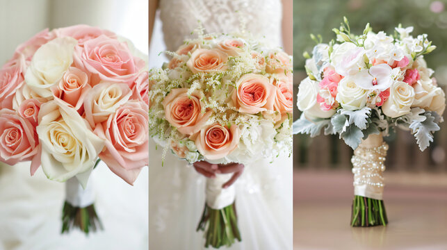 Photos of romantic bridal bouquet.