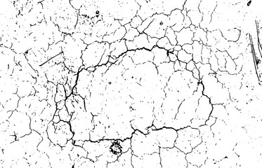 Vintage black grunge with white paint on a wall, a black and white drawing of a crack in the ground, grunge effect vector design,