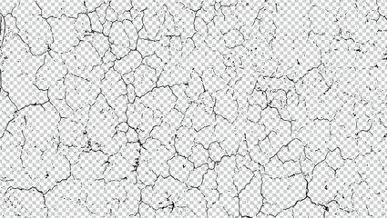 Obraz premium texture of old wall paint, Vintage black and white vector of a cracked wall with grunge effect,