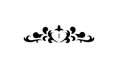 Luxury Heart With Butterflies Alphabetical Logo