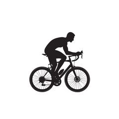 Fototapeta na wymiar Bicycle silhouettes in different style. Vector illustration isolated on white background