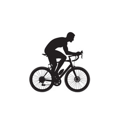 Naklejka premium Bicycle silhouettes in different style. Vector illustration isolated on white background