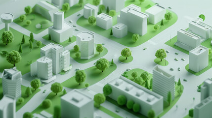 Fototapeta premium A cityscape with buildings and trees