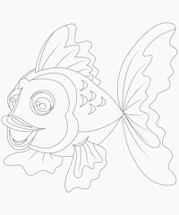 fish coloring page for kids