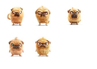 Fototapeta premium angry funny pugs isolated on a white background