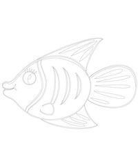 fish coloring page for kids