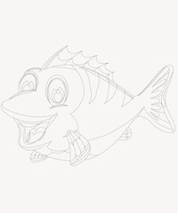 fish coloring page for kids