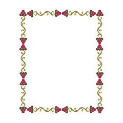 Frame vector design with classic floral ornament