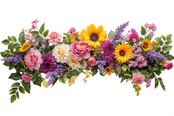 Elegant Floral Garland with Hanging Flowers and Greenery